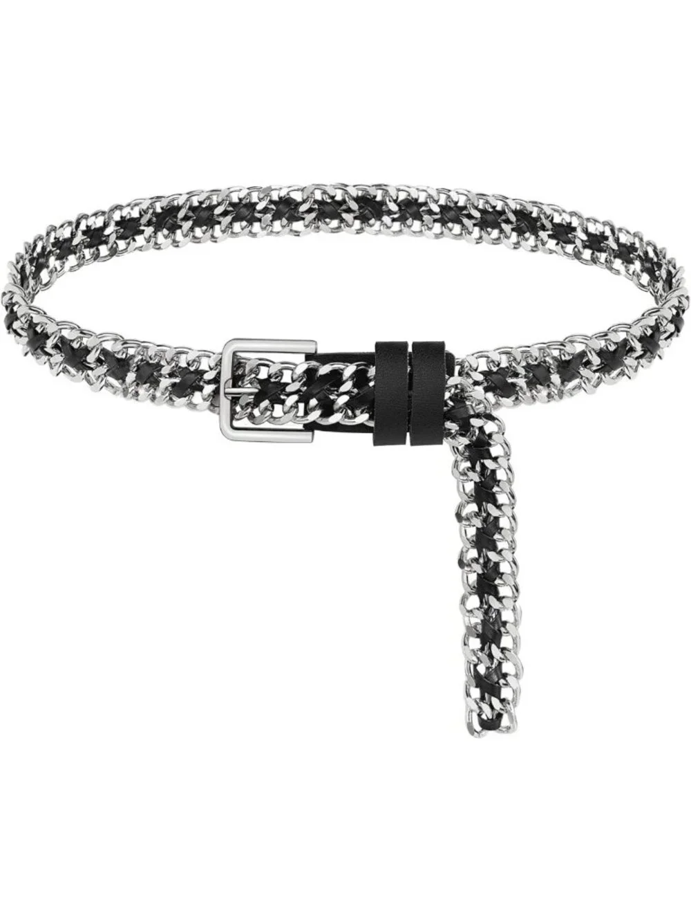Stylish Gold Metal Punk Leather Chain Waist Belt for Women - Perfect for Dresses